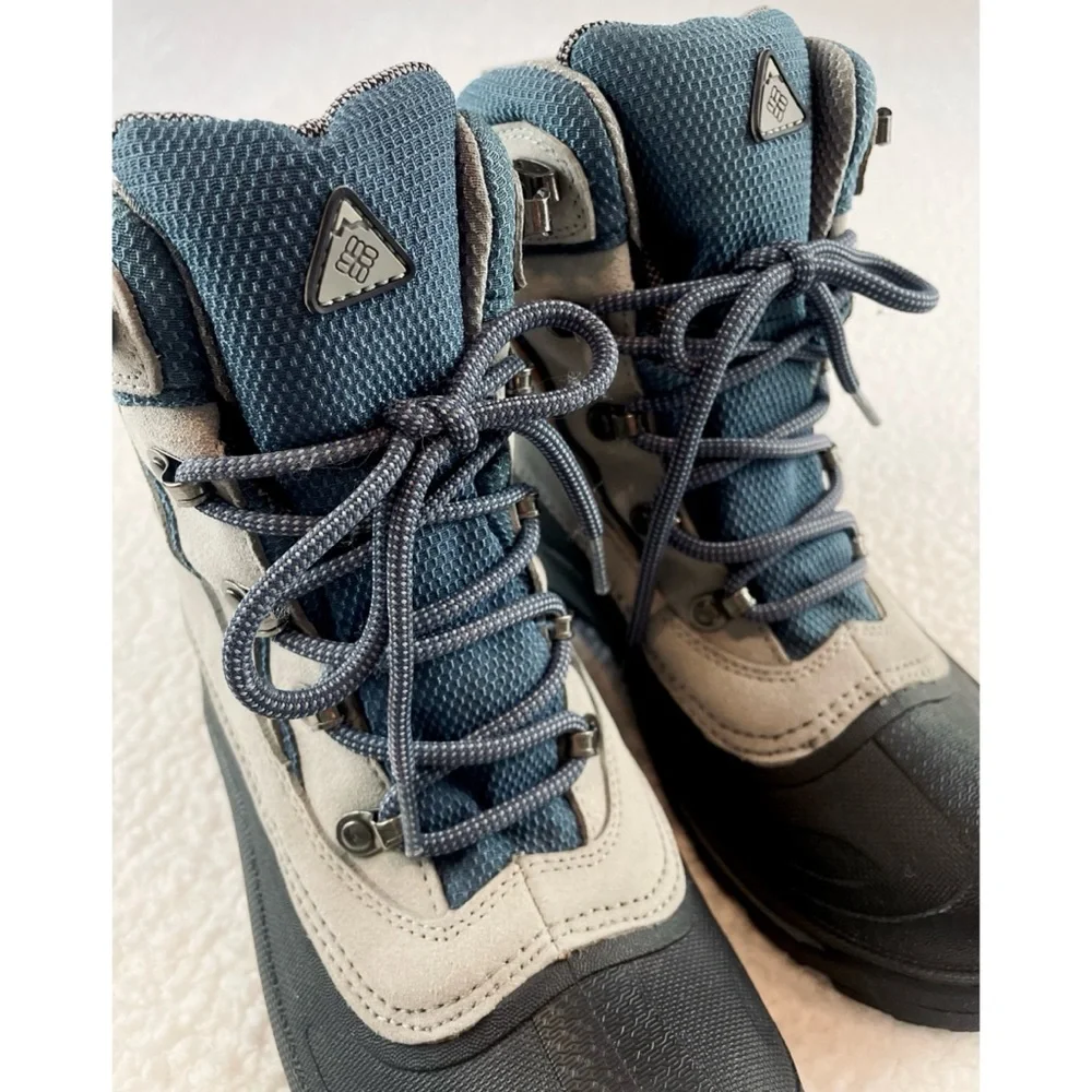 COLUMBIA • Blue/Grey Thermolite Water Resistant Cascadian Summit Winter Boots, 8 - Picture 10 of 16